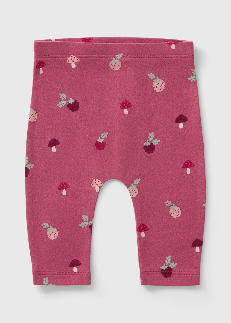 Baby Burgundy Berry Print Leggings (Newborn-23mths)