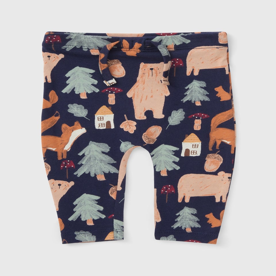 Baby Navy Woodland Print Leggings (Newborn-23mths)