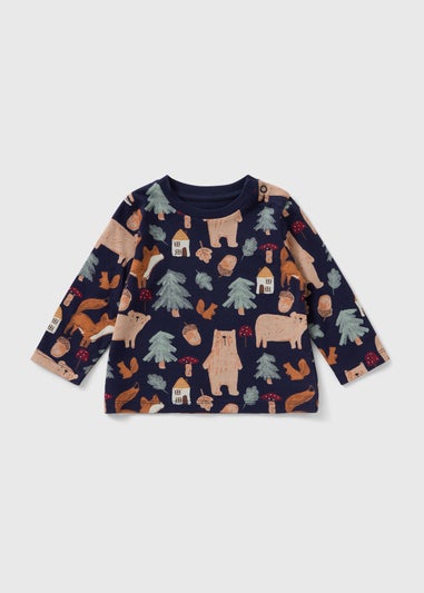 Baby Navy Forest Long Sleeve Top (0-23mths)