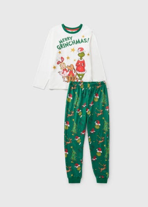 Kids Cream Grinch Family Pyjama Set (4-13yrs)
