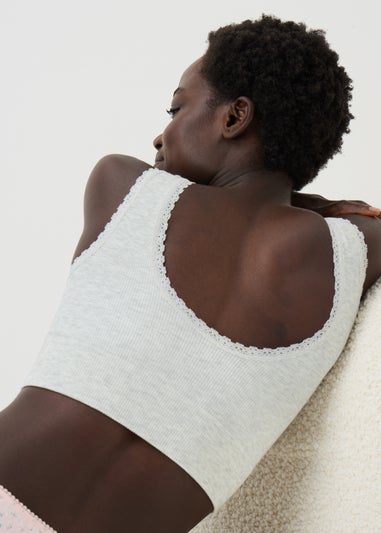 2 Pack Pink & Grey Marl Seamless Crop Tops