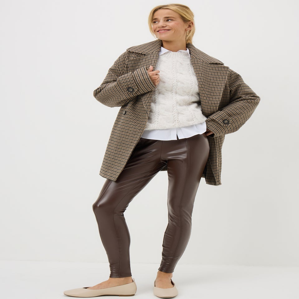 Brown Faux Leather Leggings