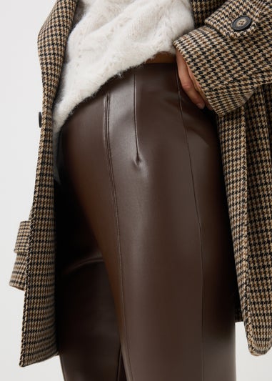 Brown Faux Leather Leggings