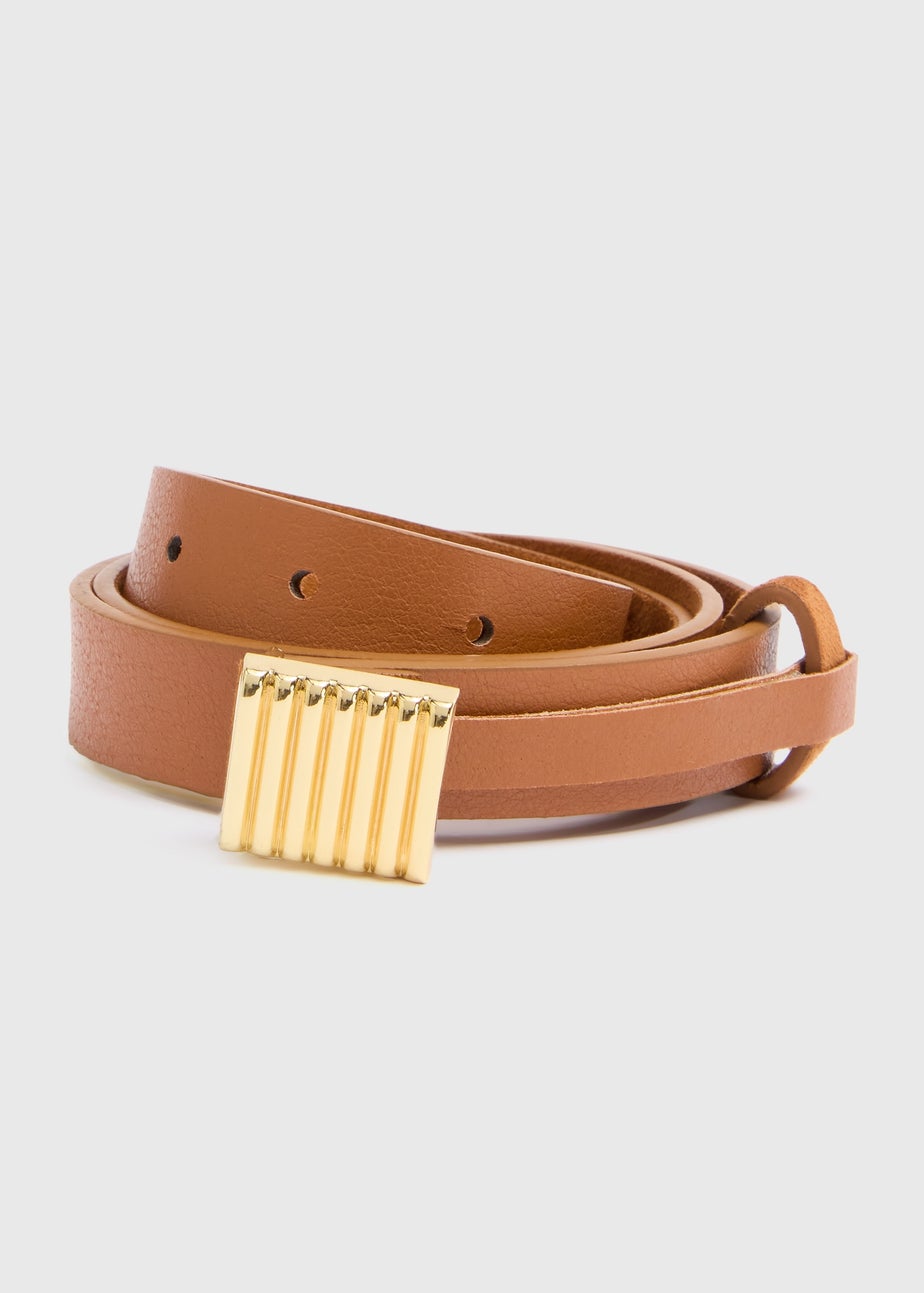 Tan Suede Gold Belt
