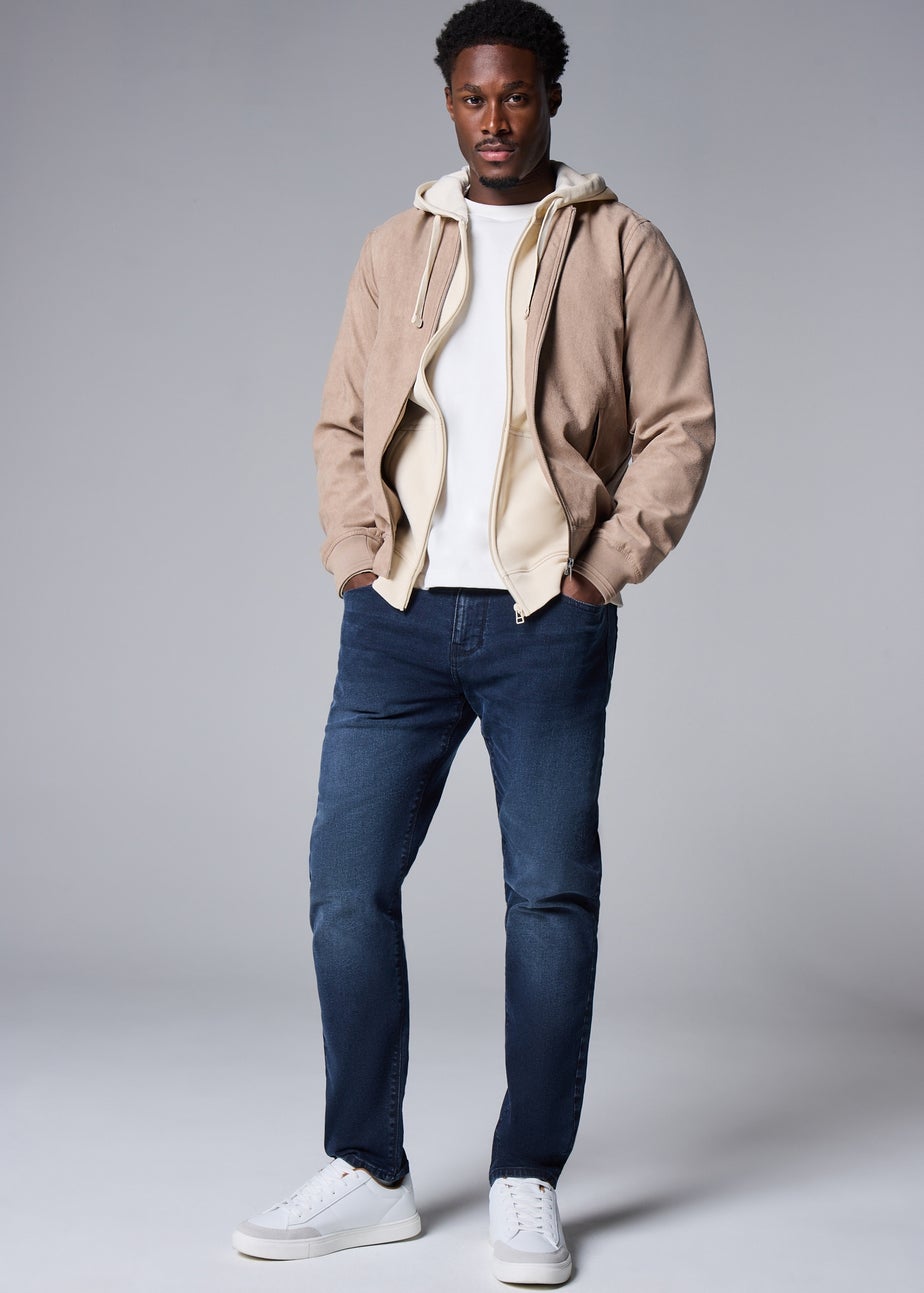 Blue Black Wash Tapered Jeans