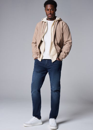 Blue Black Wash Tapered Jeans