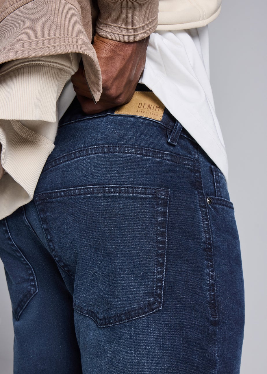 Blue Black Wash Tapered Jeans