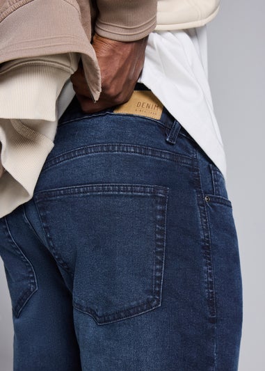 Blue Black Wash Tapered Jeans