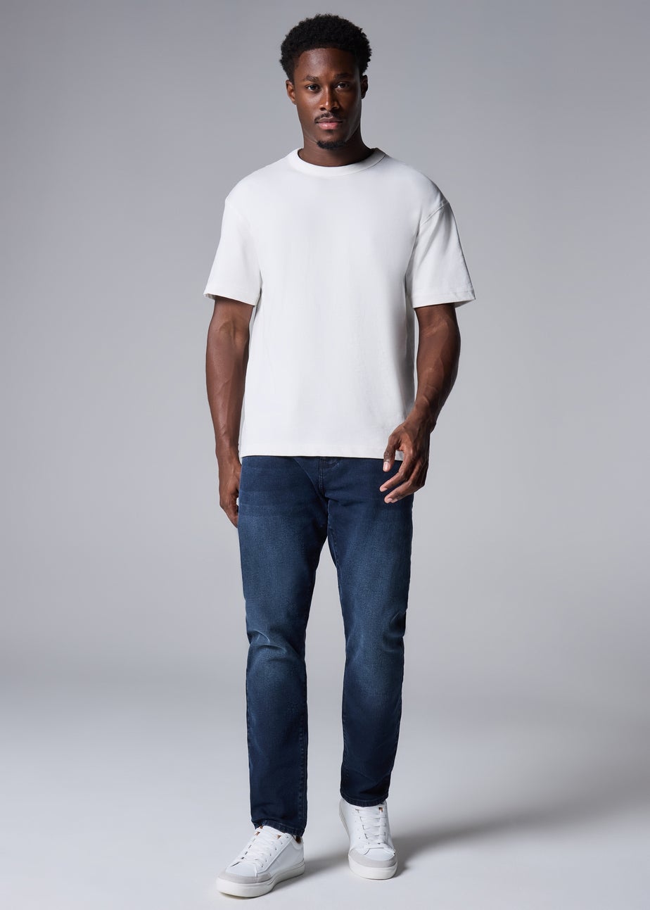 Blue Black Wash Tapered Jeans