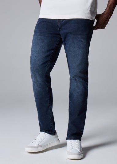 Blue Black Wash Tapered Jeans