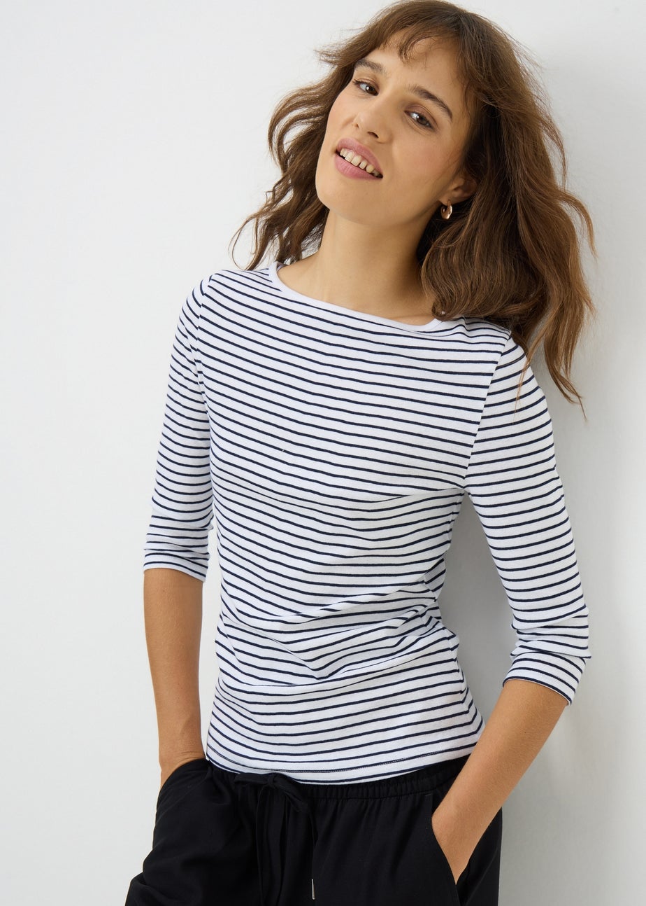 Blue Stripe Fitted T-Shirt