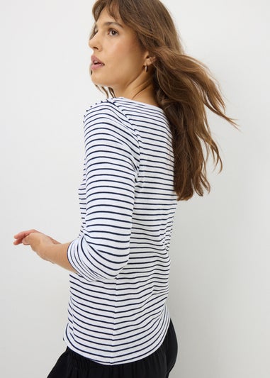 Blue Stripe Fitted T-Shirt