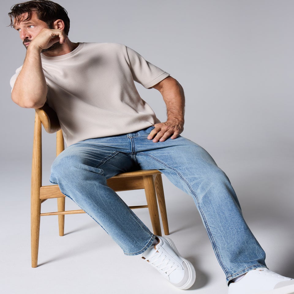 Mid Wash Comfort Slim Fit Jeans