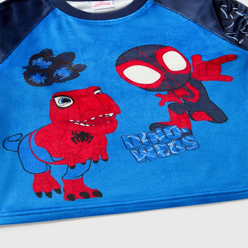 Spidey & Friends Boys Blue Fleece Pyjama Set (1-7yrs)
