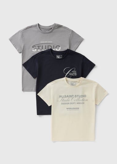 3 Pack Multicolour Printed T-Shirt