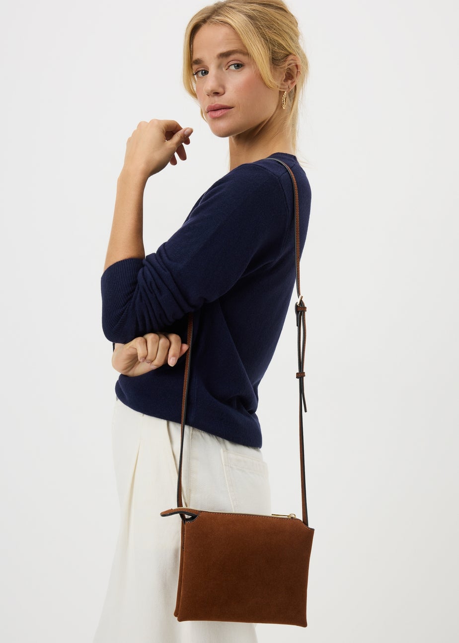 Tan Suede Cross Body Bag