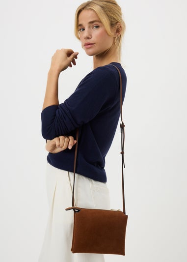 Tan Suede Cross Body Bag