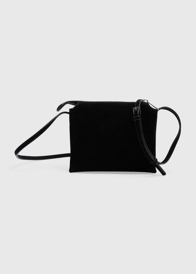 Black Suede Cross Body Bag