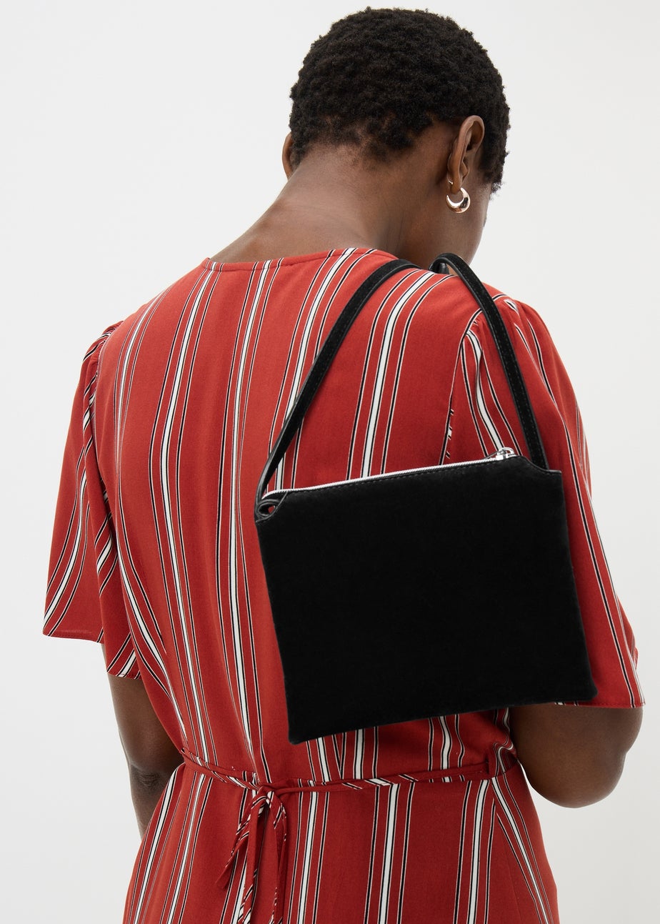 Black Suede Cross Body Bag