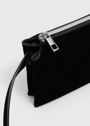 Black Suede Cross Body Bag