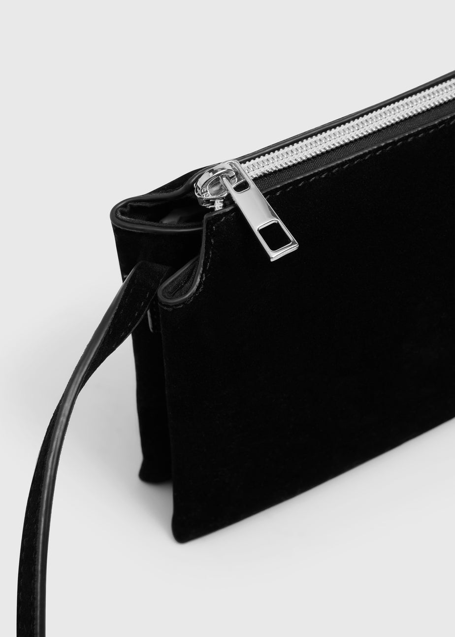 Black Suede Cross Body Bag