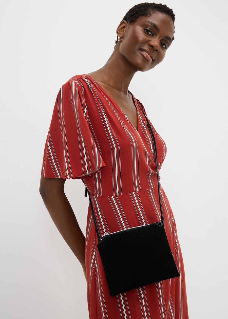 Black Suede Cross Body Bag