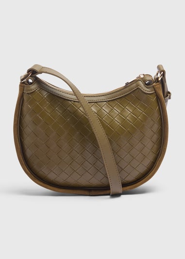 Khaki Weave Cross Body Bag