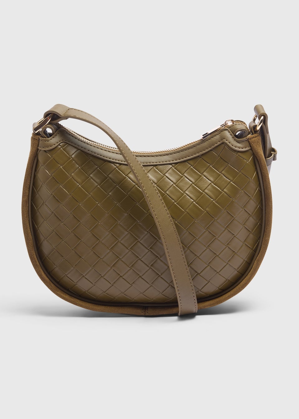 Khaki Weave Cross Body Bag