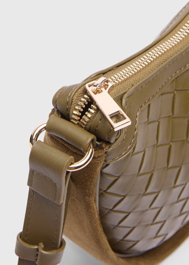 Khaki Weave Cross Body Bag