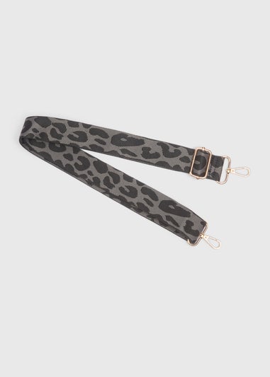 Grey Leopard Bag Strap