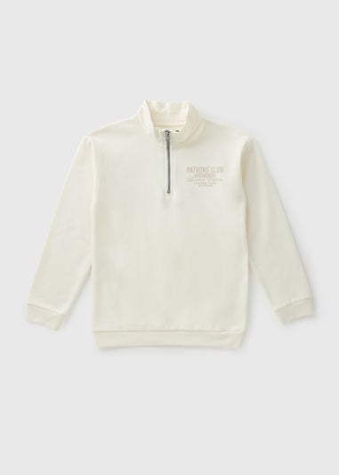 Boys Cream 1/2 Zip Patron's Club Sweatshirt (7-15yrs)