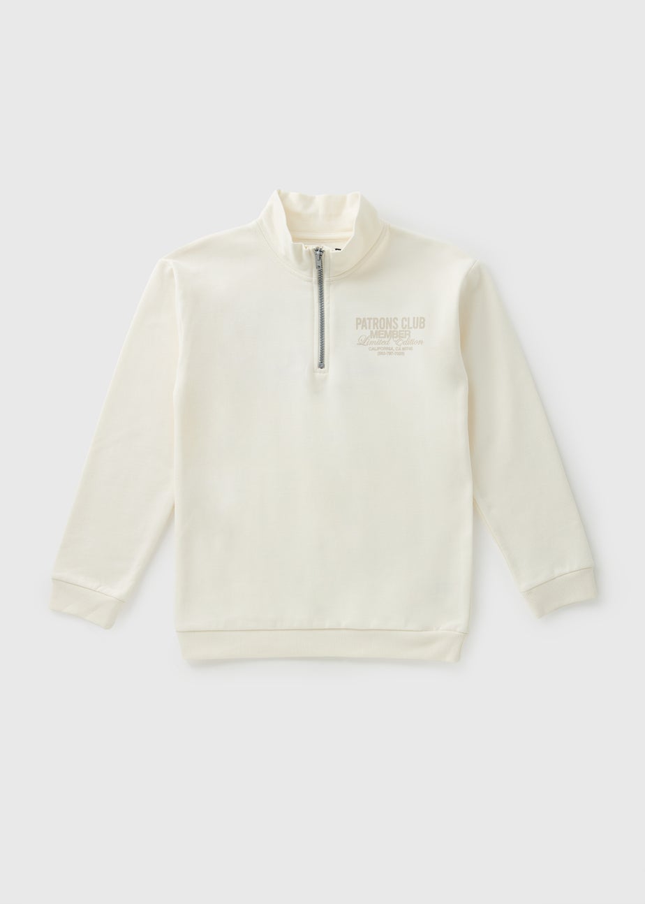 Boys Cream 1/2 Zip Patron's Club Sweatshirt (7-15yrs)