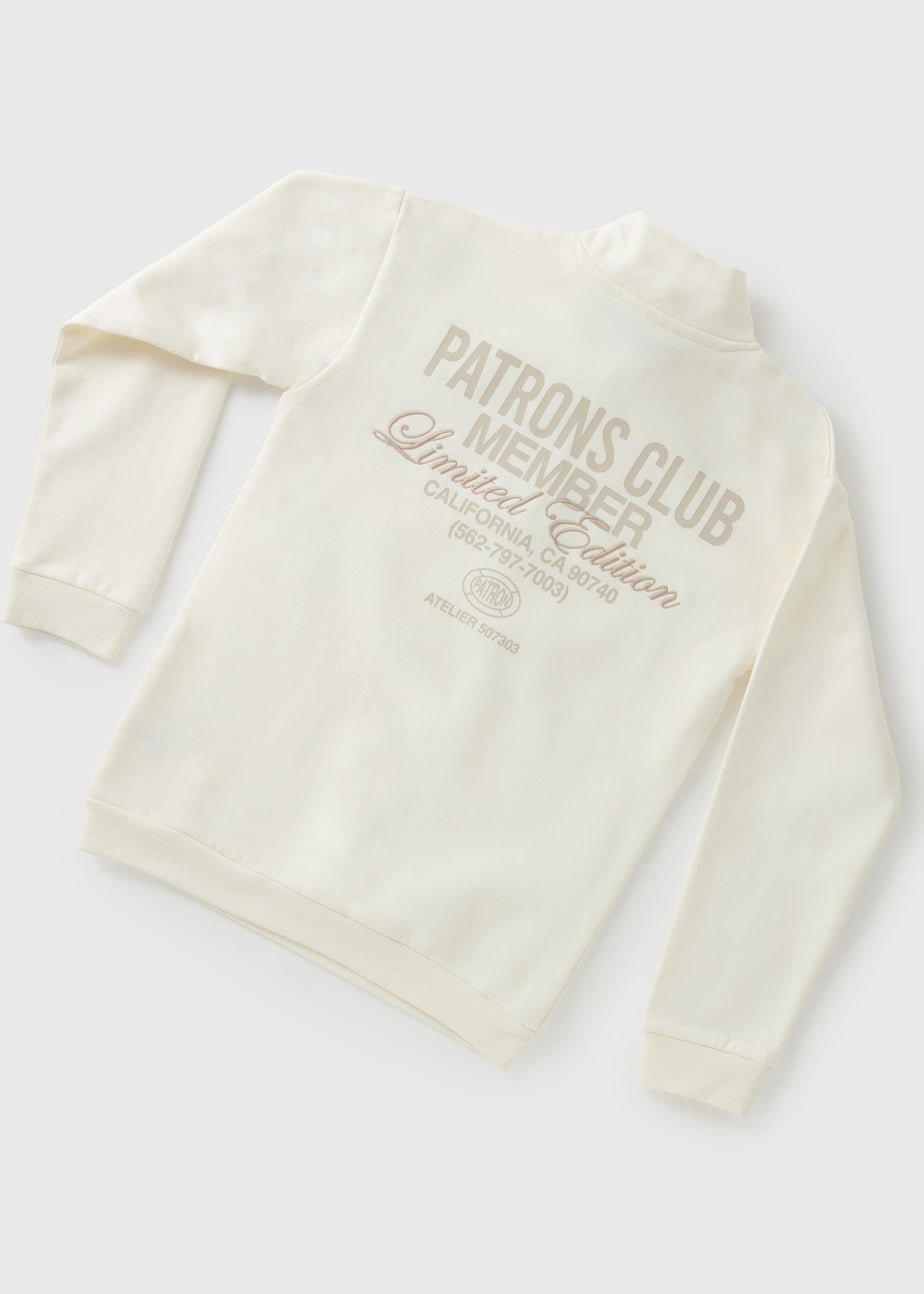 Boys Cream 1/2 Zip Patron's Club Sweatshirt (7-15yrs)