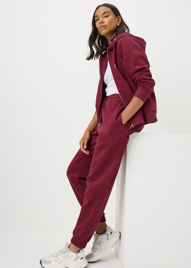 Burgundy Tapered Jogging Bottoms