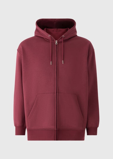 Burgundy Zip Through Hoodie