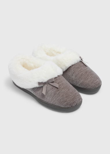 Grey Turn Over Slippers