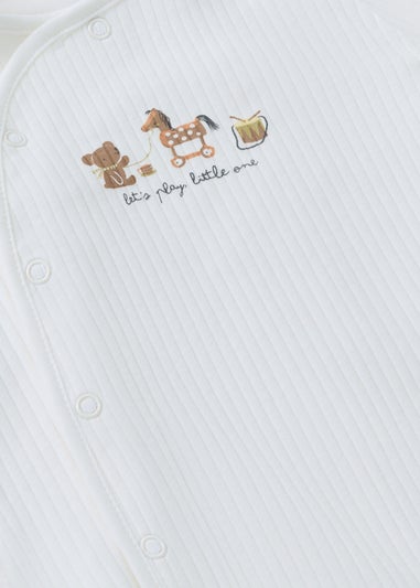 3 Pack Cream Baby Sleepsuits (Newborn–18mths)