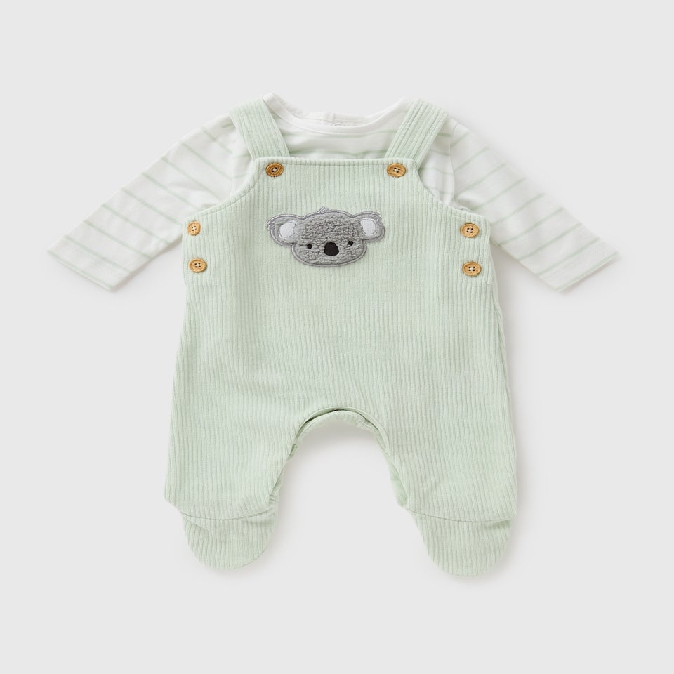 Baby Sage Koala Top & Dungaree Set (Newborn-18mths)