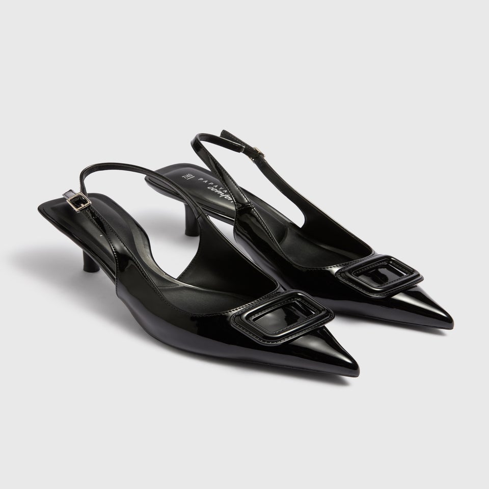 Et Vous Black Hardware Pointed Heels