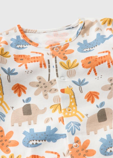 Baby 2 Pack Jungle Blue Sleepsuits (Newborn–23mths)