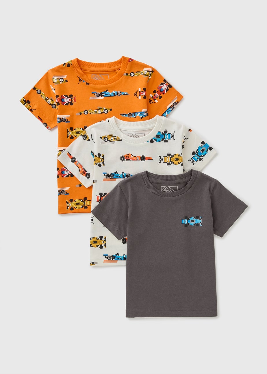 3 Pack Boys Multicolour Cars T-Shirts (1-7yrs)