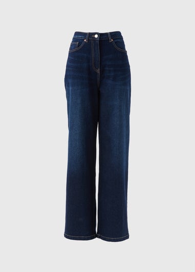 Papaya Petite Darkwash Wide Leg Jeans