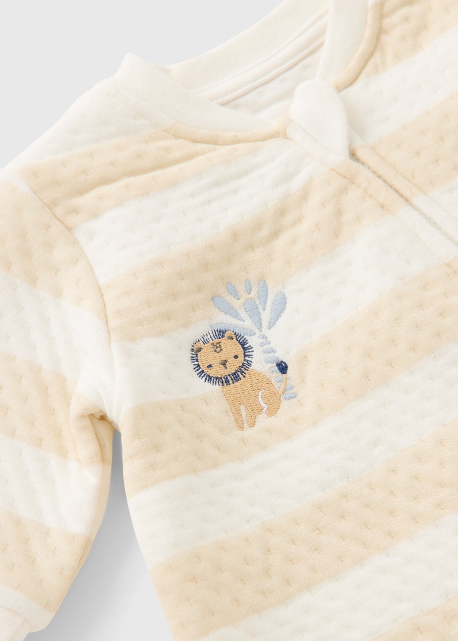 Baby Yellow Stripe Lion Sleepsuit (Newbron-18mths)