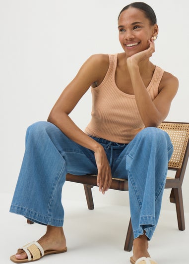 Peach Sparkle Vest Top