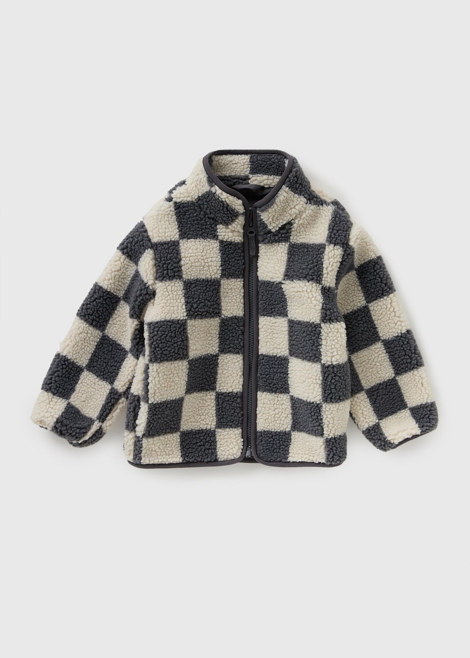 Boys Cream Check Borg Shacket (1-7yrs)