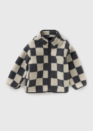 Boys Cream Check Borg Shacket (1-7yrs)