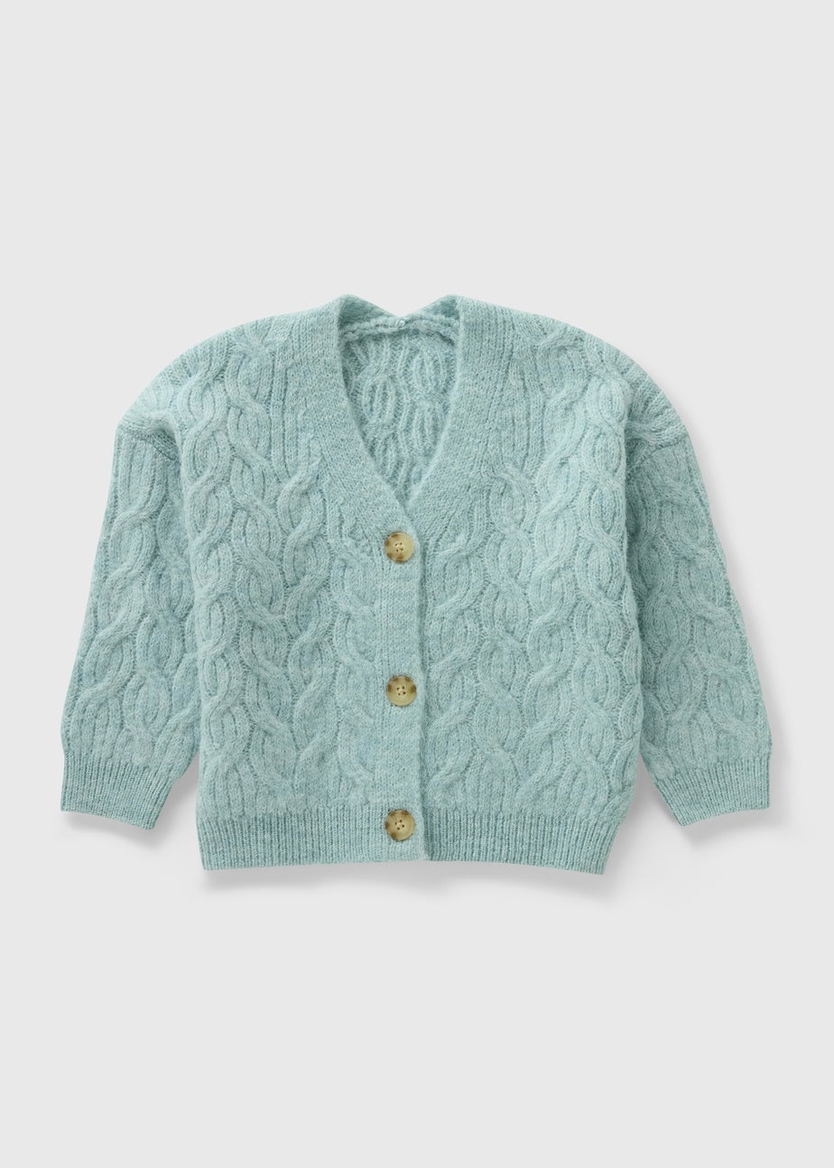 Girls Blue Cable Knit Cardigan (1-7yrs)