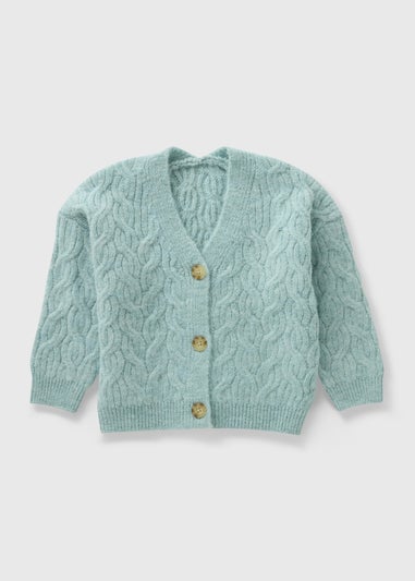 Girls Blue Cable Knit Cardigan (1-7yrs)