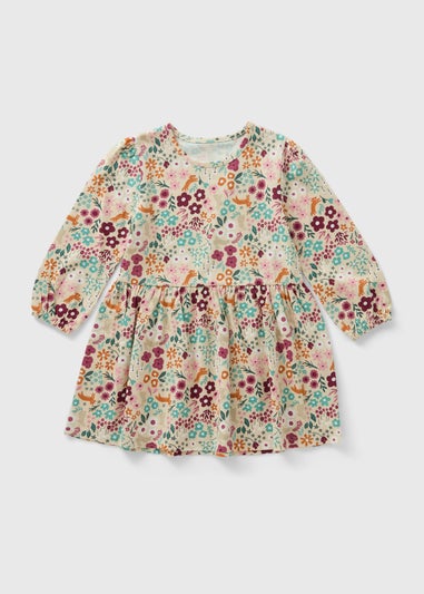Girls Sage Green Floral Dress (1-7yrs)