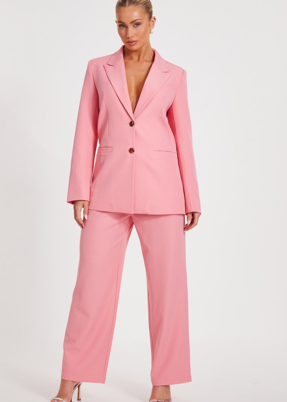 Quiz Coral Woven Wide Leg Trousers